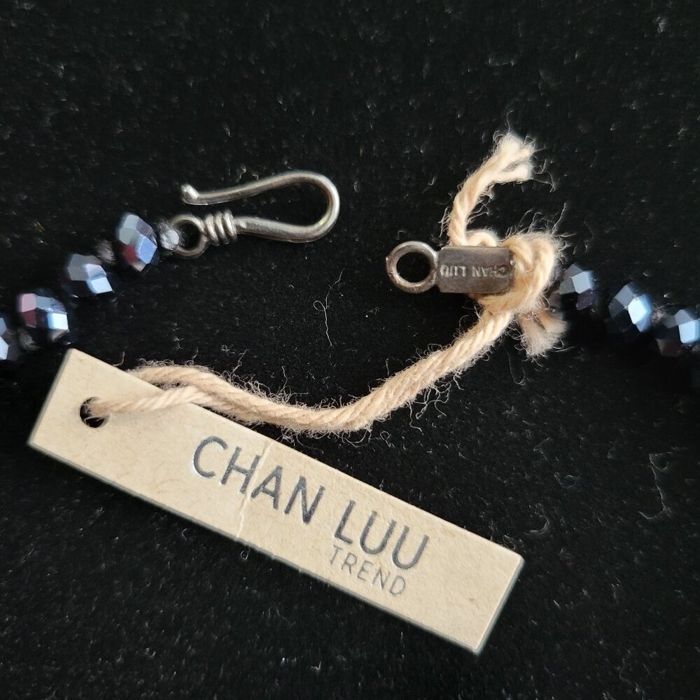 Black And Silver Beaded Necklace With Tassel — image 8 of 8